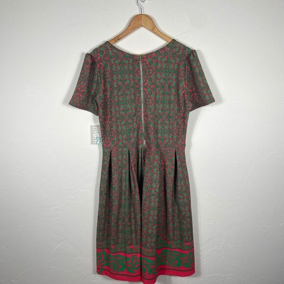 LuLaRoe Green and Pink Patterned Dress - Picture 5 of 6